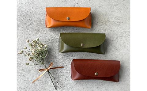 本革 メガネケース 栃木レザー　ブラウン