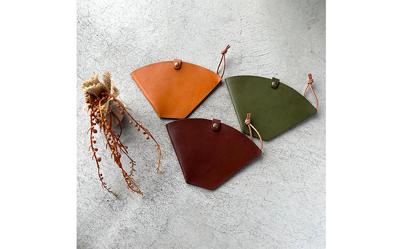 本革 コーヒーフィルターホルダー 栃木レザー　グリーン