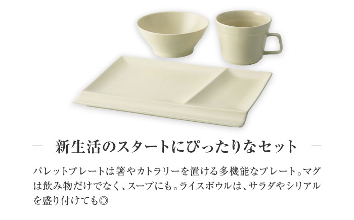 【美濃焼】　新生活のはじまりに miyama. スターターセット 3点 グレージュマット 瑞浪市 / ミヤマプランニング 食器 プレート マグ ボウル [AZCM026] グレージュマット