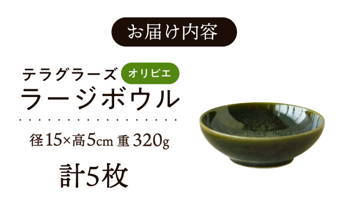 【美濃焼】 テラグラーズ ラージボウル オリビエ 5客揃 瑞浪市 / アワサカ 食器 鉢 ボウル [AZAD005]