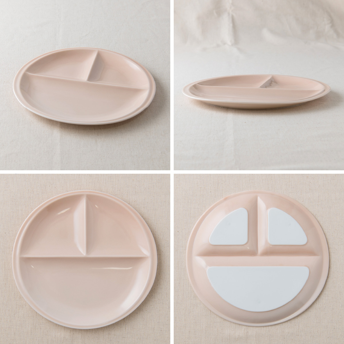 【選べる8色】【美濃焼】 ランチプレート titto 丸 ピンク 2枚セット 瑞浪市 / JS企画 / 小田陶器 食器 プレート 仕切り皿 おしゃれ [AZAZ016] ピンク