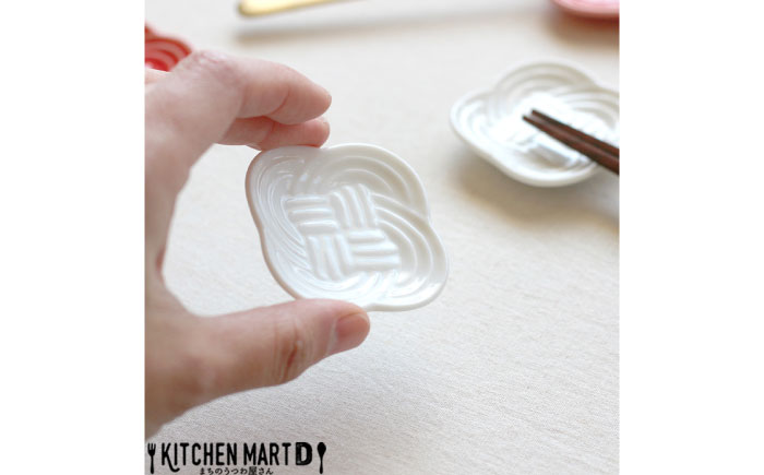 【美濃焼】 結 箸置き皿 白 4枚セット 瑞浪市 / JS企画 / 小田陶器 食器 プレート 皿 カトラリーレスト [AZAZ292] 白