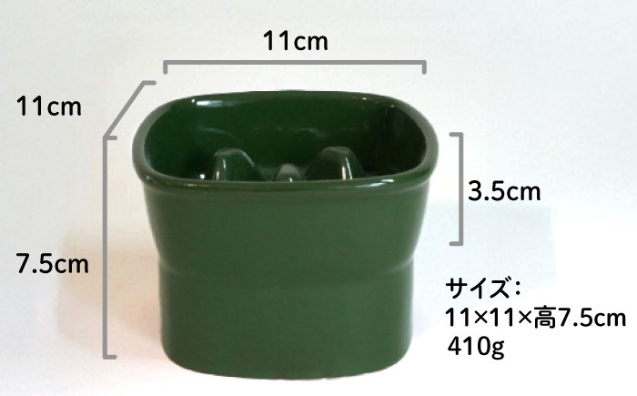 【美濃焼】 陶器製ペット用フードボウル 早食い防止 高台フードボウル 小 グリーン pet109 瑞浪市 / ながしまプランニングオフィス エサ入れ 餌皿 犬 猫 [AZBM008] グリーン