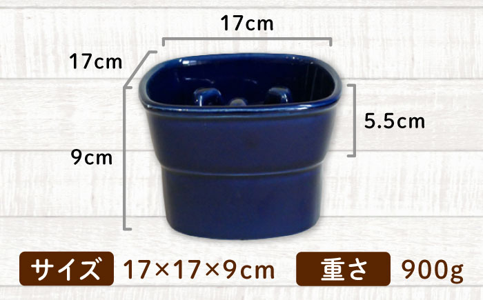 【美濃焼】 陶器製ペット用フードボウル 早食い防止 高台フードボウル 大 ブルー pet111 瑞浪市 / ながしまプランニングオフィス エサ入れ 餌皿 犬 猫 [AZBM033] ブルー