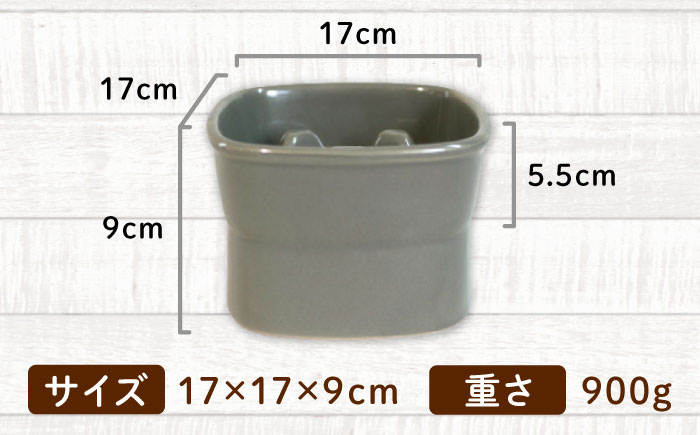【美濃焼】 陶器製ペット用フードボウル 早食い防止 高台フードボウル 大 グレー pet111 瑞浪市 / ながしまプランニングオフィス エサ入れ 餌皿 犬 猫 [AZBM035] グレー