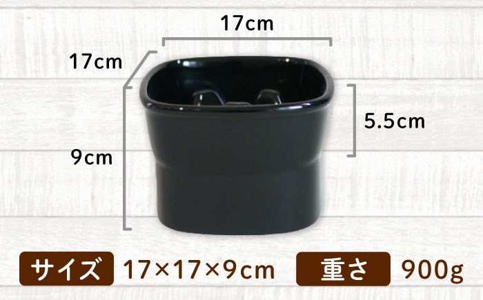 【美濃焼】 陶器製ペット用フードボウル 早食い防止 高台フードボウル 大 ブラック pet111 瑞浪市 / ながしまプランニングオフィス エサ入れ 餌皿 犬 猫 [AZBM036] ブラック