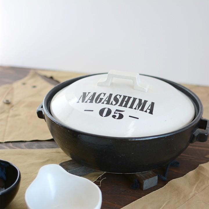 【美濃焼】 名入れオーダー 土鍋 名前+数字 ホワイト ARMY 9号 (4-6人用) IHプレート付 YA014 瑞浪市 / ながしまプランニングオフィス 陶器 どなべ 鍋 レンジOK オーブンOK [AZBM106]