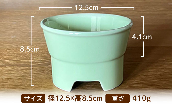 【美濃焼】 陶器製ペット用フードボウル 丸高台プレーンフードボウル S アップルグリーン pet96 瑞浪市 / ながしまプランニングオフィス エサ入れ 餌皿 犬 猫 [AZBM126] アップルグリーン