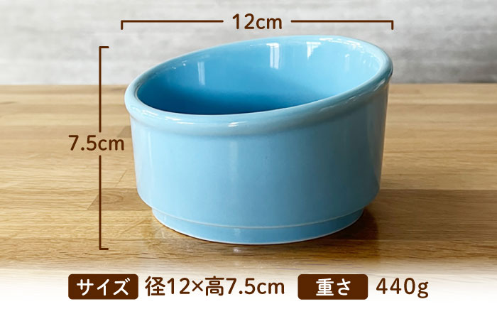 【美濃焼】 陶器製ペット用フードボウル Bamboo プレーンフードボウル トルコブルー pet140 瑞浪市 / ながしまプランニングオフィス エサ入れ 餌皿 犬 猫 [AZBM161] トルコブルー