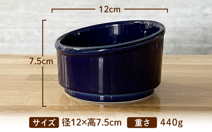 【美濃焼】 陶器製ペット用フードボウル Bamboo プレーンフードボウル ブルー pet140 瑞浪市 / ながしまプランニングオフィス エサ入れ 餌皿 犬 猫 [AZBM162] ブルー