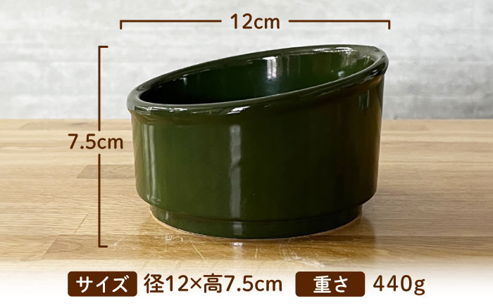 【美濃焼】 陶器製ペット用フードボウル Bamboo プレーンフードボウル グリーン pet140 瑞浪市 / ながしまプランニングオフィス エサ入れ 餌皿 犬 猫 [AZBM163] グリーン
