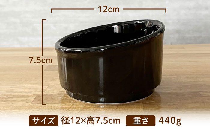 【美濃焼】 陶器製ペット用フードボウル Bamboo プレーンフードボウル ブラック pet140 瑞浪市 / ながしまプランニングオフィス エサ入れ 餌皿 犬 猫 [AZBM165] ブラック
