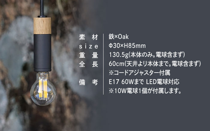CTSH LIGHT. ペンダントライト CIRCLE＜Oak×パーカーライジング E17＞ 瑞浪市 / ジオニック 照明器具 ソケット 鉄 木製 シルバー [AZBQ059]
