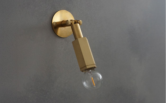 CTSH LIGHT. Mjuk ミューク ＜HEXAGON E17＞ 壁付け ブラケットライト 瑞浪市 / ジオニック 照明器具 ソケット 真鍮 ゴールド [AZBQ132]