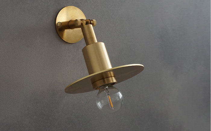 CTSH LIGHT. Mjuk ミューク ＜サークルシェード＞ 壁付け ブラケットライト 瑞浪市 / ジオニック 照明器具 ソケット 真鍮 ゴールド [AZBQ133]