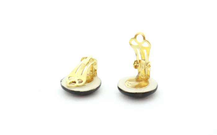 【美濃焼】 白むら タイル イヤリング 直径15mm 瑞浪市 / TILEmade タイル アクセサリー ハンドメイド [AZCD062]