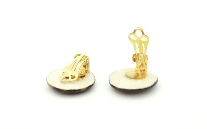 【美濃焼】 白むら タイル イヤリング 直径20mm 瑞浪市 / TILEmade タイル アクセサリー ハンドメイド [AZCD063]