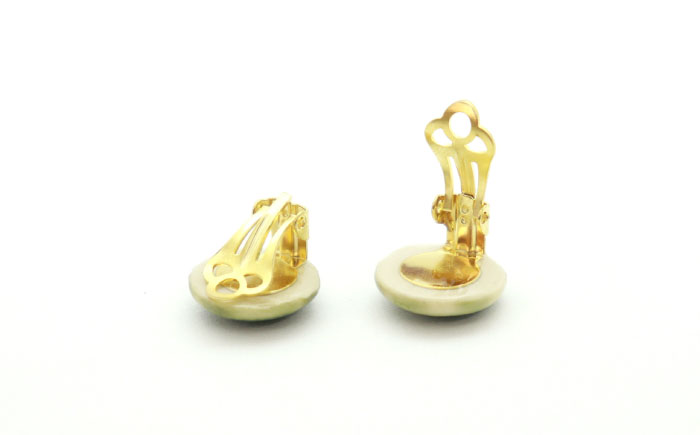 【美濃焼】 緑むら タイル イヤリング 直径15mm 瑞浪市 / TILEmade タイル アクセサリー ハンドメイド [AZCD074]