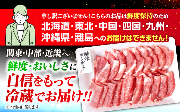 ※冷蔵配送/地域限定※ 岐阜県産 豚 瑞浪ボーノポーク 焼肉 1kg 食べ比べセット (ロース・肩ロース・バラ) 瑞浪市 / きなぁた瑞浪 [AZCI022]