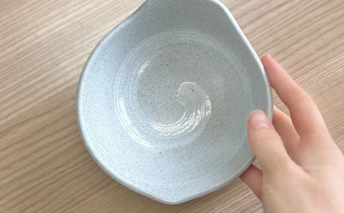 【美濃焼/みずなみ焼】 鍋用 取鉢 とんすい Lサイズ 4個セット うず刷毛(白) 瑞浪市 / 山喜製陶 食器 皿 取り皿 [AZCP089]