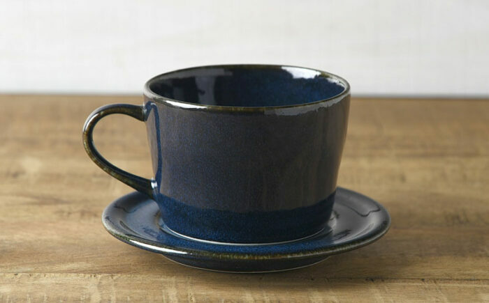 【美濃焼】 北欧ブルー コーヒーカップ＆ソーサー 1セット 3516162 瑞浪市 / やまに 食器 皿 陶磁器 [AZCR011]