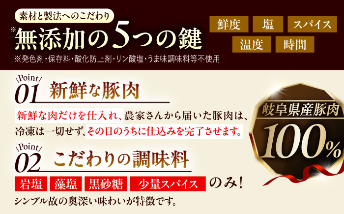 中山道ハム ソーセージ 6種 小分け 冷凍 瑞浪市 / オーガニックフーズ お取り寄せ 小分け 手作り 無塩せき 発色剤 保存料 無添加 [AZAK010]