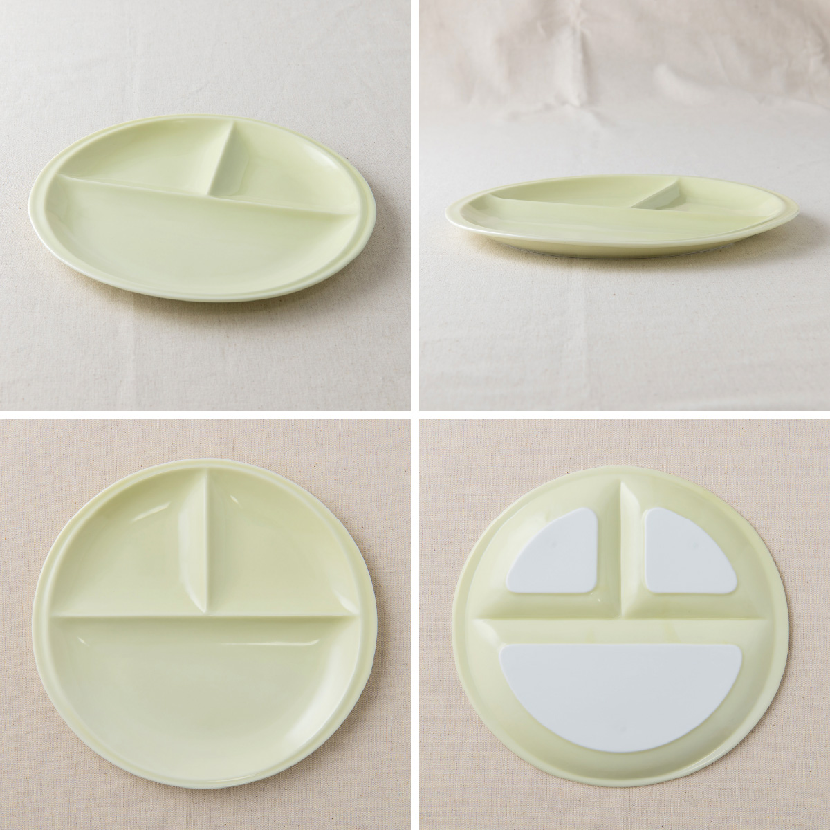 【選べる8色】【美濃焼】 ランチプレート titto 丸 ライトグリーン 2枚セット 瑞浪市 / JS企画 / 小田陶器 食器 プレート 仕切り皿 おしゃれ [AZAZ018] ライトグリーン