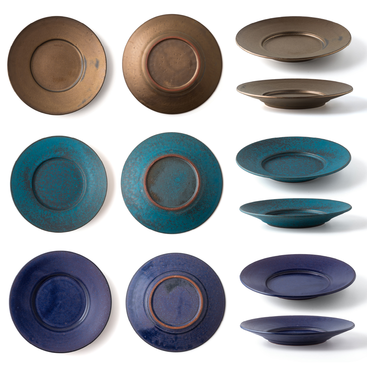 【美濃焼】 恩田陽子 リムプレート 皿 3色×3サイズ 計9点セット グリーン ゴールド パープル S M L 瑞浪市 / JS企画 食器 プレート おしゃれ セット [AZAZ030]