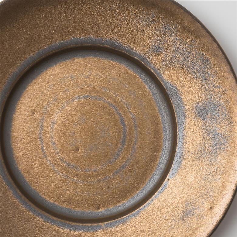 【3色から選べる】 【美濃焼】 恩田陽子 リムプレート M 23.5cm ゴールド 瑞浪市 / JS企画 皿 プレート おしゃれ [AZAZ053] ゴールド