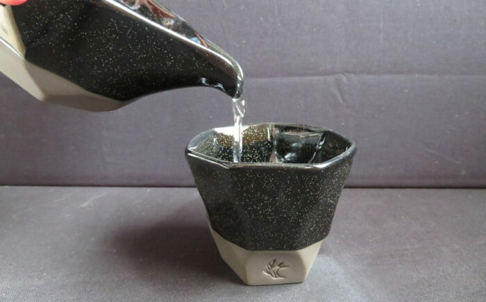 【美濃焼】 つばめ工房 黒土 ロックカップ 天の川ネイビー 瑞浪市 / 大恵 陶磁器 酒器 ギフト [AZBG012]