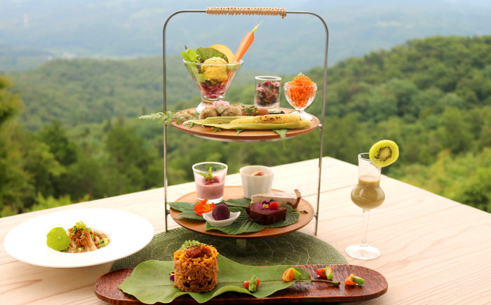 カフェー清涯荘 SEIGAISO ヘリに乗って行く 　『天空カフェのオーガニックランチ』　 絶景ツアー 2名分 瑞浪市 [AZBI006]