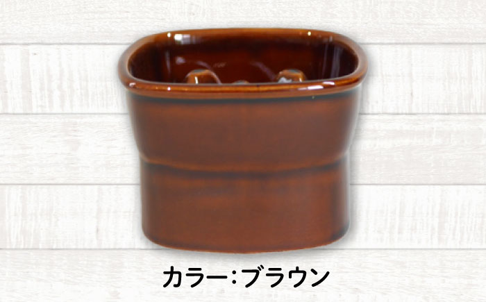 【美濃焼】 陶器製ペット用フードボウル 早食い防止 高台フードボウル 小 ブラウン pet109 瑞浪市 / ながしまプランニングオフィス エサ入れ 餌皿 犬 猫 [AZBM005] ブラウン