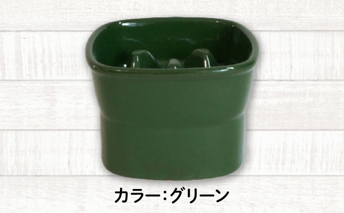 【美濃焼】 陶器製ペット用フードボウル 早食い防止 高台フードボウル 小 グリーン pet109 瑞浪市 / ながしまプランニングオフィス エサ入れ 餌皿 犬 猫 [AZBM008] グリーン
