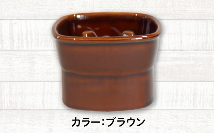 【美濃焼】 陶器製ペット用フードボウル 早食い防止 高台フードボウル 中 ブラウン pet110 瑞浪市 / ながしまプランニングオフィス エサ入れ 餌皿 犬 猫 [AZBM018] ブラウン