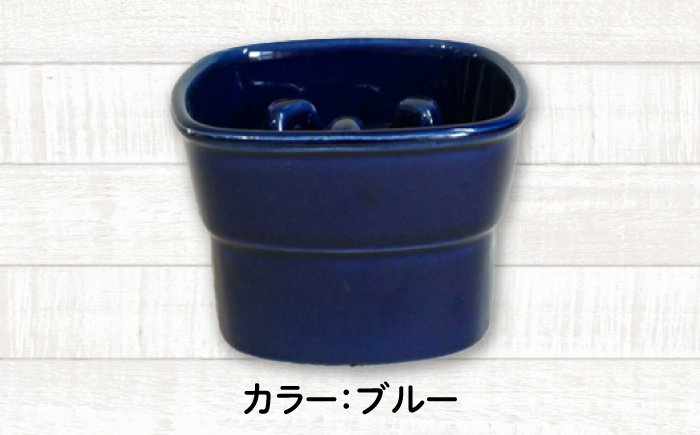 【美濃焼】 陶器製ペット用フードボウル 早食い防止 高台フードボウル 中 ブルー pet110 瑞浪市 / ながしまプランニングオフィス エサ入れ 餌皿 犬 猫 [AZBM020] ブルー