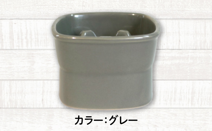 【美濃焼】 陶器製ペット用フードボウル 早食い防止 高台フードボウル 中 グレー pet110 瑞浪市 / ながしまプランニングオフィス エサ入れ 餌皿 犬 猫 [AZBM022] グレー