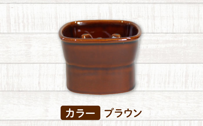 【美濃焼】 陶器製ペット用フードボウル 早食い防止 高台フードボウル 大 ブラウン pet111 瑞浪市 / ながしまプランニングオフィス エサ入れ 餌皿 犬 猫 [AZBM031] ブラウン