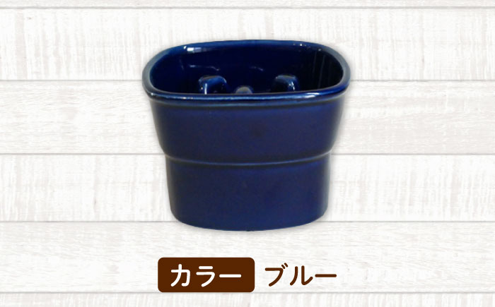 【美濃焼】 陶器製ペット用フードボウル 早食い防止 高台フードボウル 大 ブルー pet111 瑞浪市 / ながしまプランニングオフィス エサ入れ 餌皿 犬 猫 [AZBM033] ブルー