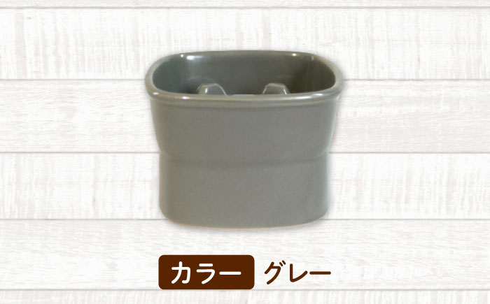 【美濃焼】 陶器製ペット用フードボウル 早食い防止 高台フードボウル 大 グレー pet111 瑞浪市 / ながしまプランニングオフィス エサ入れ 餌皿 犬 猫 [AZBM035] グレー