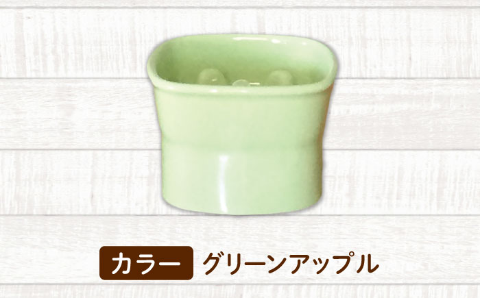 【美濃焼】 陶器製ペット用フードボウル 早食い防止 高台フードボウル 大 アップルグリーン pet111 瑞浪市 / ながしまプランニングオフィス エサ入れ 餌皿 犬 猫 [AZBM039] アップルグリーン