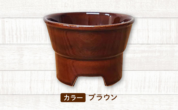 【美濃焼】 陶器製ペット用フードボウル 丸高台プレーンフードボウル M ブラウン pet112 瑞浪市 / ながしまプランニングオフィス エサ入れ 餌皿 犬 猫 [AZBM131] ブラウン