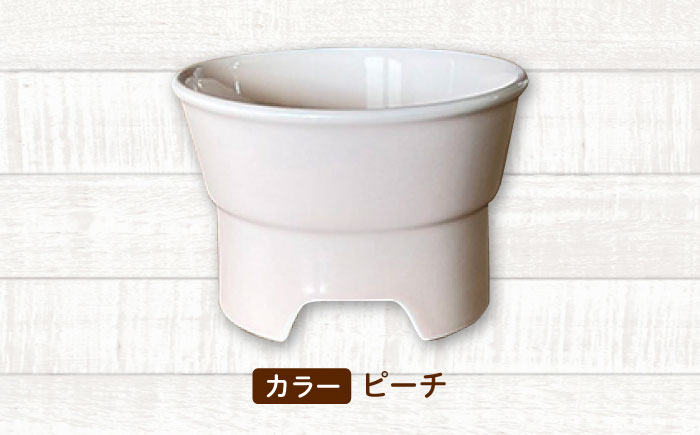 【美濃焼】 陶器製ペット用フードボウル 丸高台プレーンフードボウル M ピーチ pet112 瑞浪市 / ながしまプランニングオフィス エサ入れ 餌皿 犬 猫 [AZBM138] ピーチ