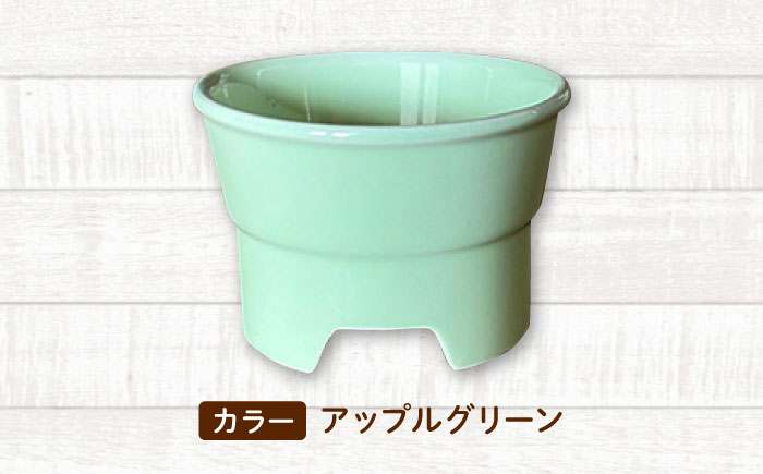 【美濃焼】 陶器製ペット用フードボウル 丸高台プレーンフードボウル M アップルグリーン pet112 瑞浪市 / ながしまプランニングオフィス エサ入れ 餌皿 犬 猫 [AZBM139] アップルグリーン