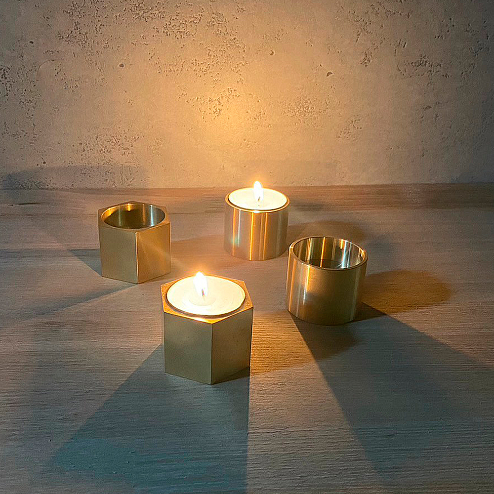 CTSH LIGHT. キャンドルホルダー＜HEXAGON＞ 瑞浪市 / ジオニック インテリア ろうそく 真鍮 ゴールド [AZBQ124]