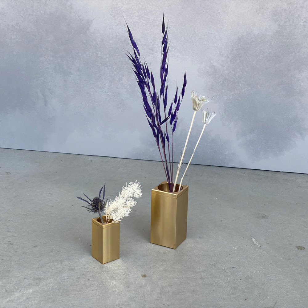 CTSH LIGHT. 一輪挿し＜SQUARE＞ 瑞浪市 / ジオニック インテリア フラワーベース 真鍮 ゴールド [AZBQ126]