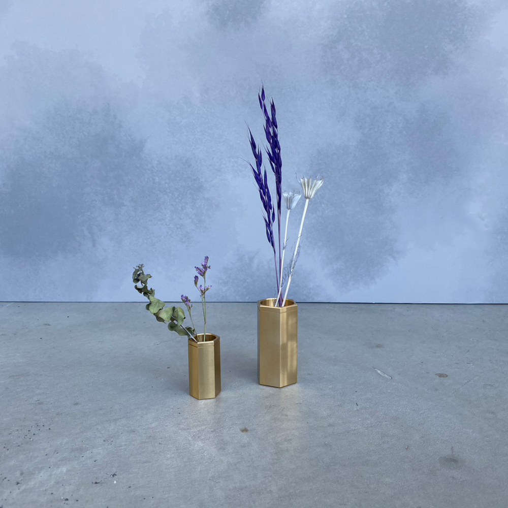 CTSH LIGHT. 一輪挿し＜HEXAGON＞ 瑞浪市 / ジオニック インテリア フラワーベース 真鍮 ゴールド [AZBQ128]