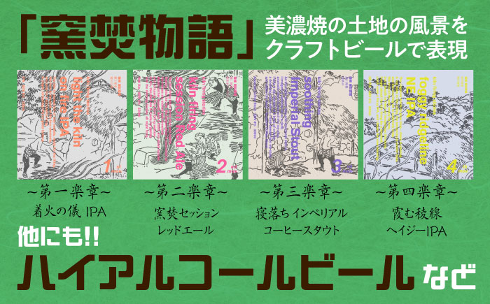 【12/22までの決済で年内発送】美濃焼グラウラー × 季節のビール4本 × カマドブリュワリー ビアバーチケット セット 瑞浪市 / カマドブリュワリー 水筒 ビール クラフトビール [AZBV010]