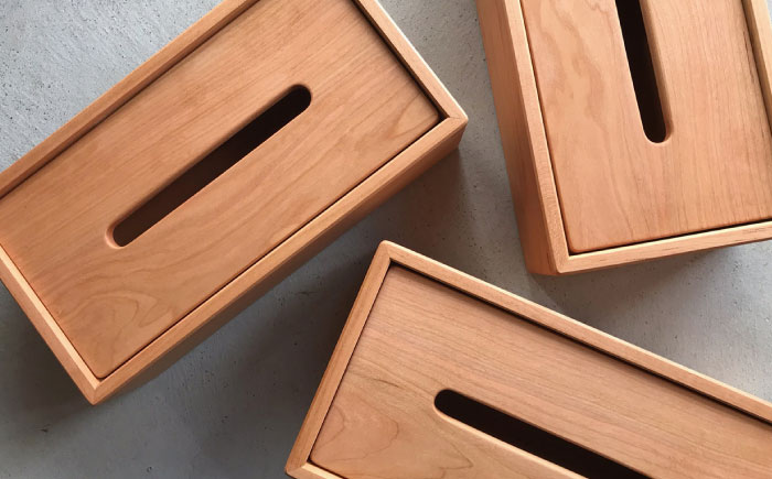 ティッシュボックス チェリー / ティッシュボックス ティッシュ箱 ティッシュケース ウォールナット インテリア 雑貨 木製 / 瑞浪市 / Factory Kakamu インテリア 雑貨 木製 [AZBZ004]