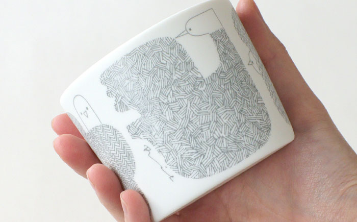 【美濃焼】 カップ ペアセット ＜BIRDS' WORDS＞ DAY BY DAY CUP [BIRDS] ブルー × グレー 瑞浪市 / FLYWAY [AZCC015]