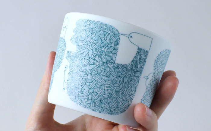 【美濃焼】 カップ ペアセット ＜BIRDS' WORDS＞ DAY BY DAY CUP [BIRDS] ブルー × イエロー 瑞浪市 / FLYWAY [AZCC016]